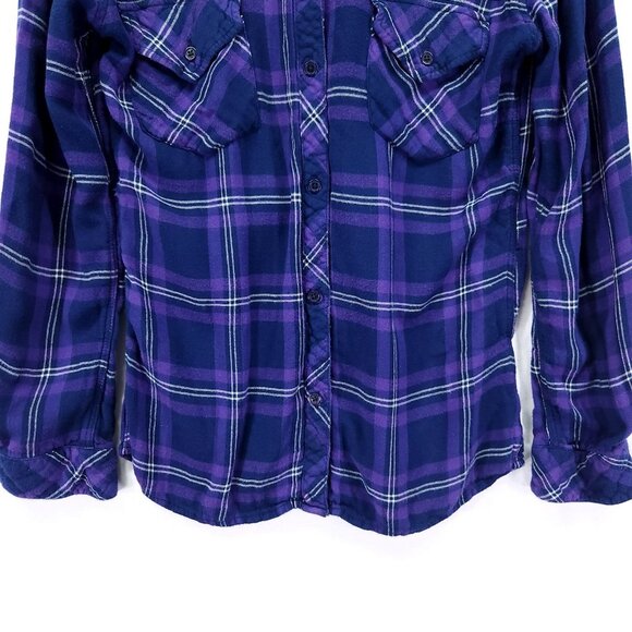 RAILS Plaid Button Up Shirt Size Small Purple Lightweight Flannel Pockets - Picture 4 of 14